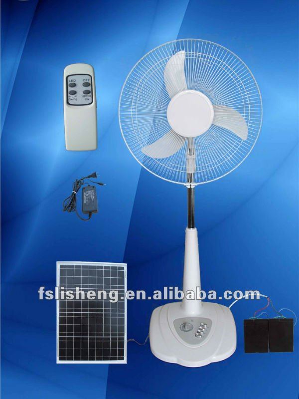 Energy Saving Home Solar Power Stand 12V Rechargeable Stand Fan With Solar Panel