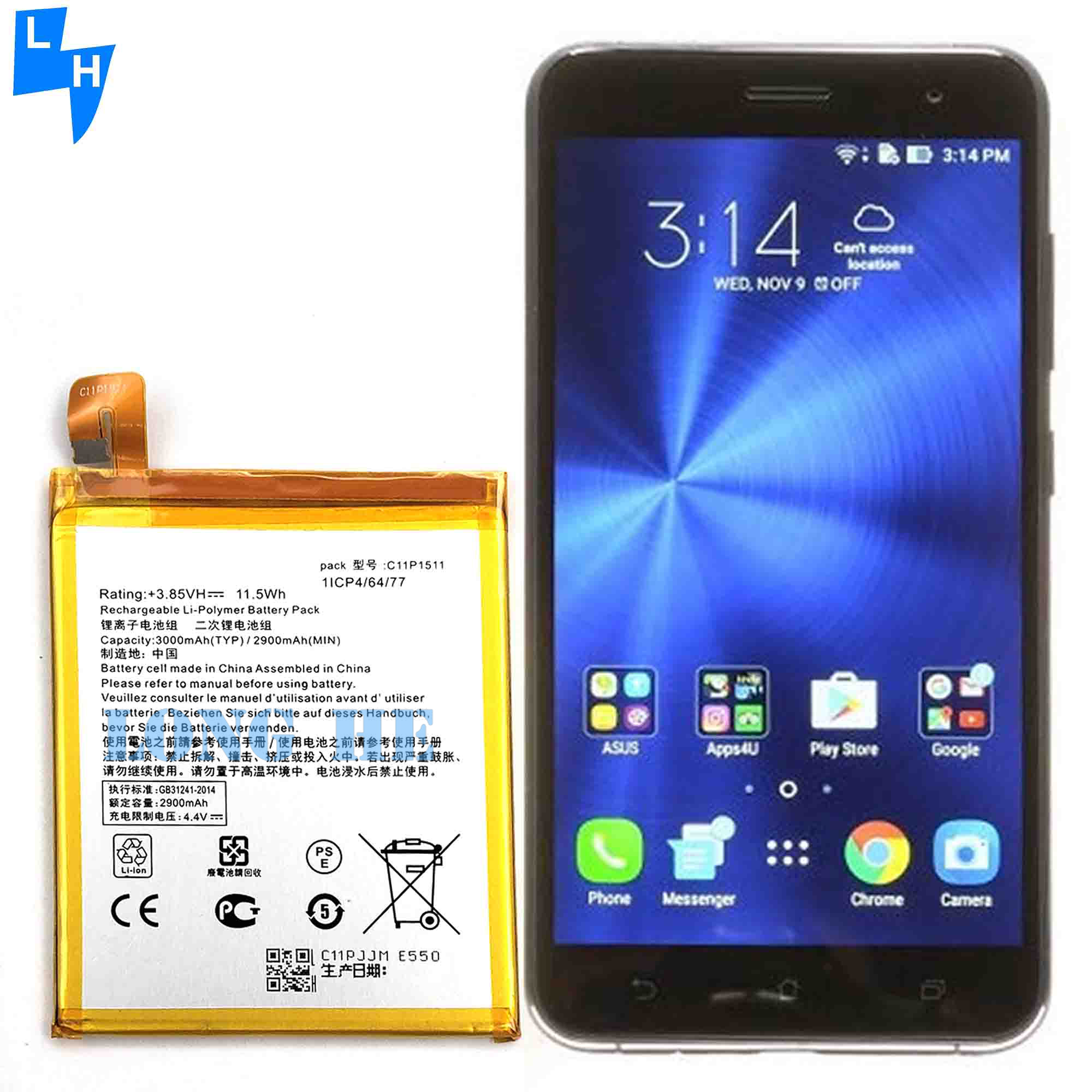 AAA C11P1511 3000mAh 4.4V Cell Phone Battery for ASUS Zenfone3 ZE552KL Z012DA Z012DE
