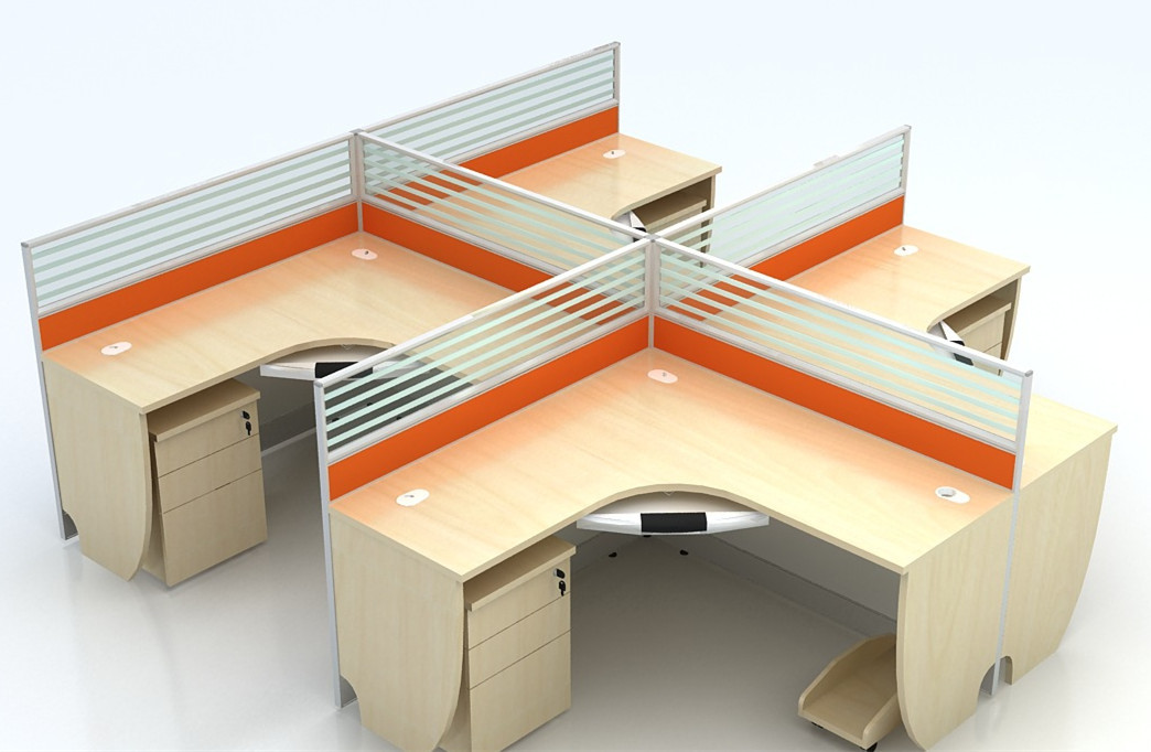 1200mm Height Sound Proof Office Furniture Partitions Matched Front Screen , Side Cabinets