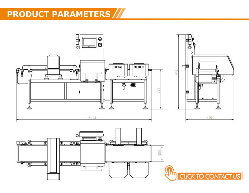 SS304 Electronic Check Weigher And Metal Detector Combination For Commodity Production