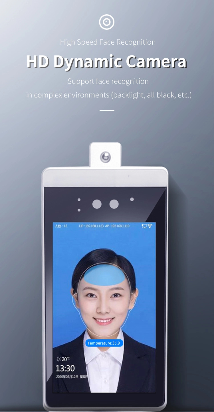 Body Temperature IR 1280 X 960 Facial Recognition Access Control