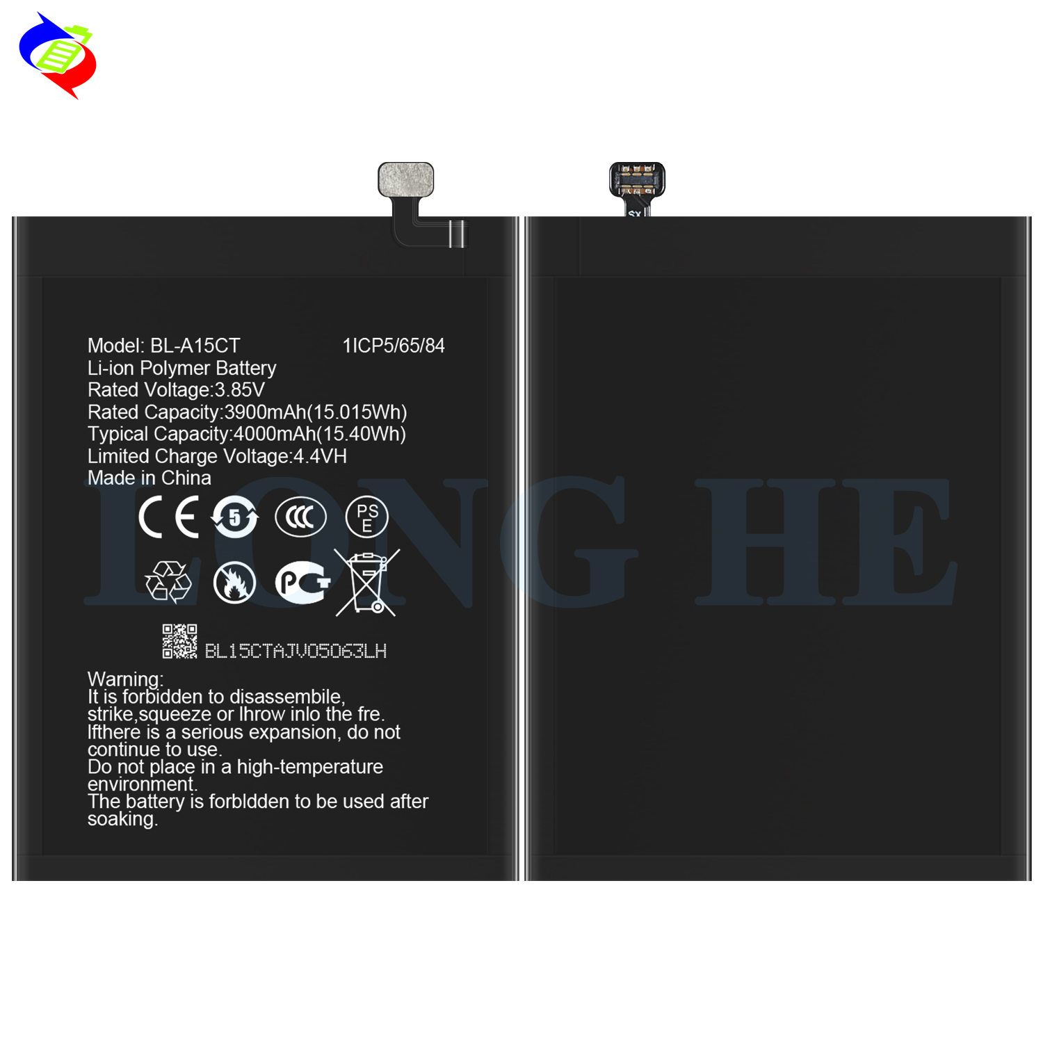 5000mAh Black Rechargeable Li-ion Polymer Battery BL-A15CT for CM 20 Mobile Equipment