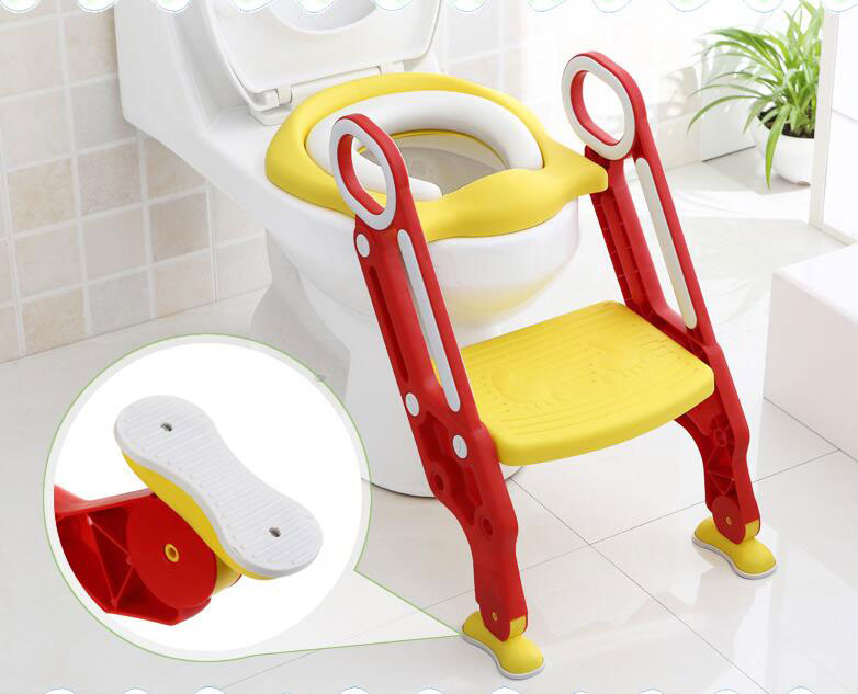 Plastic 2 in 1 Potty Training Toilet for Kids Anti-Slip Pad Step Stool Toddler Toilet Seat