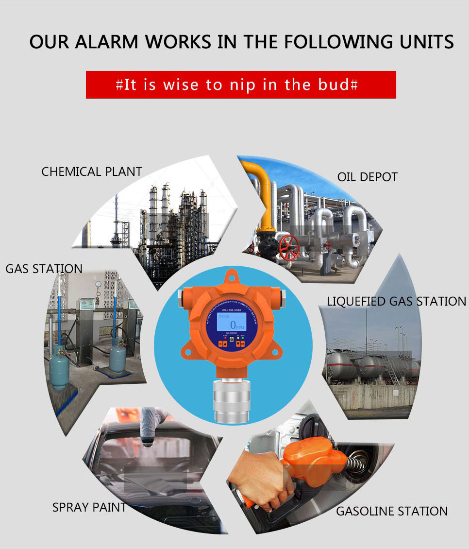 Online Gas Monitoring System Co Gas Leak Detector Oem Industrial Fixed
