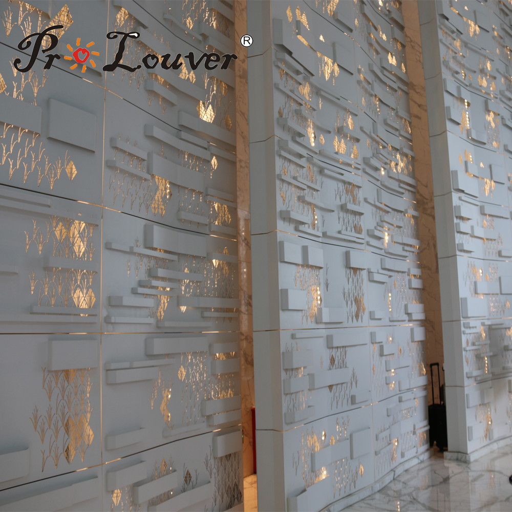 Aluminum Alloy Customized Design CNC Laser Cutting Wall in Hotel Lobby