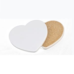 Printable Heart Shape Sublimation Ceramic Coaster Blanks Personalized Ceramic Coasters