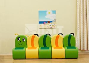 China Kawaii Cute Caterpillar Shape Childrens Sofa Chair Couch 5 Seater For Kindergarden wholesale