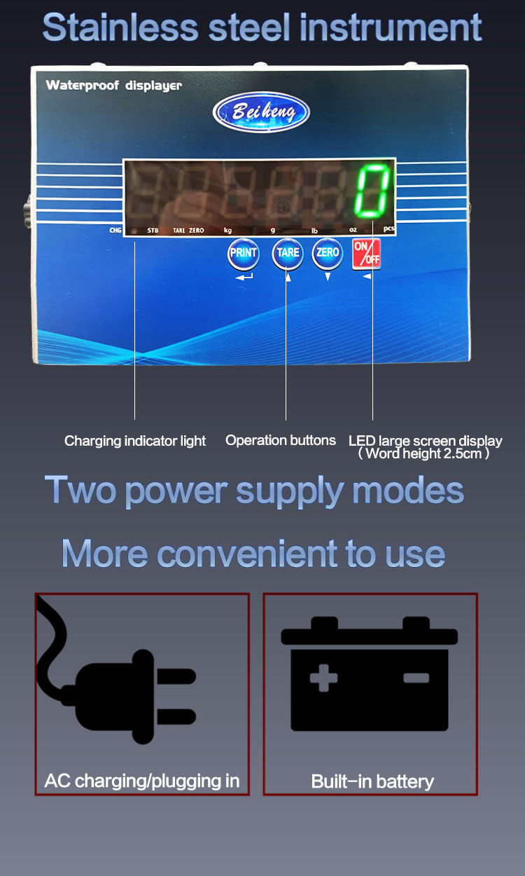 1t 2t 3t Digital Electronic Platform Weighing Floor Scale Weighbridge with Max Weight 1t/2t/3t and AC/DC Power Supply