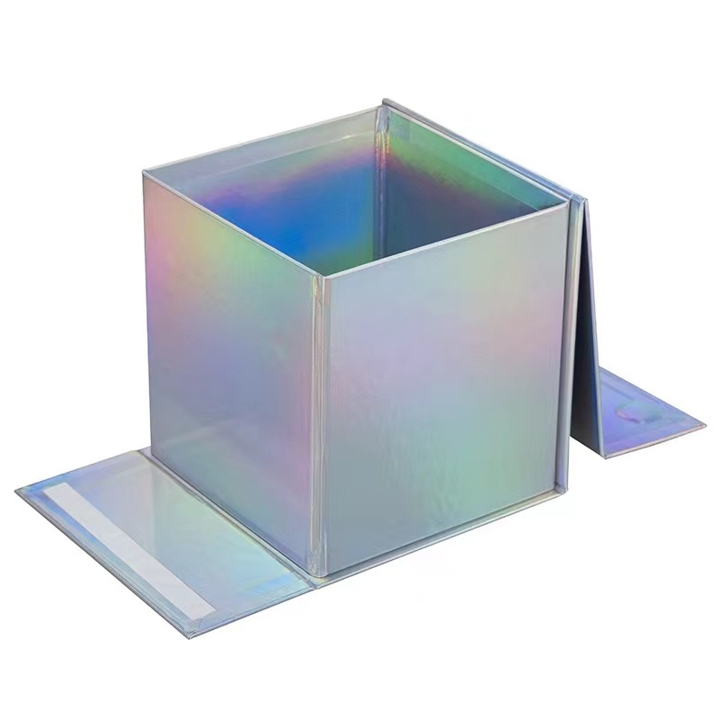 Collapsible Crate Storage Box Square Collapsible Wig Magnetic Box With Ribbon