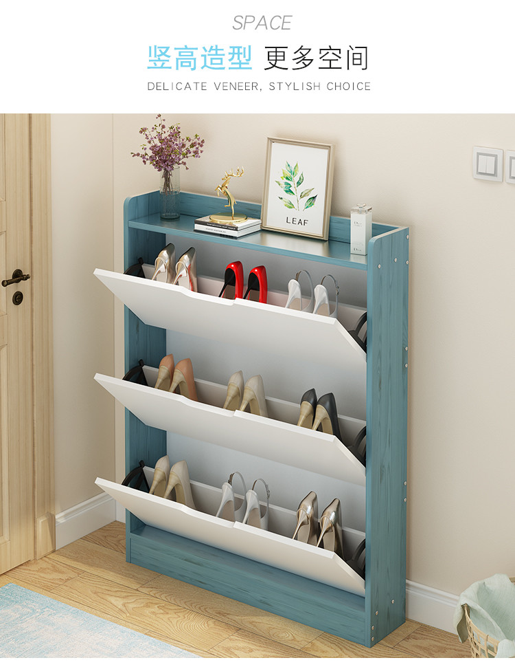 White 1.15m Length Shoe Sideboard Cabinet Fireproof For Storage