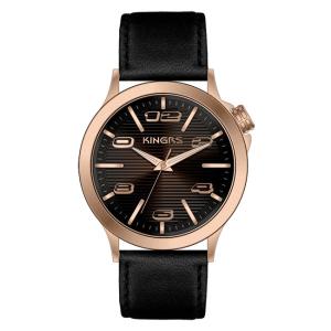 China 42.0mm Alloy Case Men's Black Watches Quartz , Fashionable Mens Watches wholesale