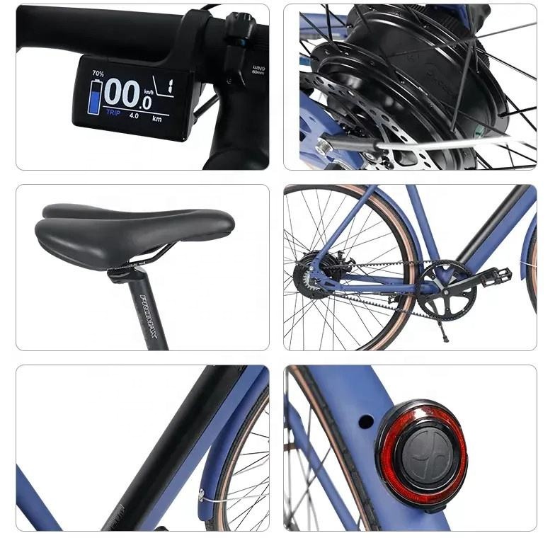 36V 250W Electric Road Bike Single Speed Belt Drive 700C City E Bike