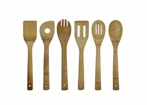 China FPA free organic bamboo reusable kitchen cooking utensil with holder set of 7 wholesale
