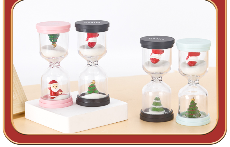 Plastic Hourglass Christmas Pink For Brushing