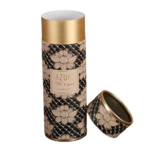 China Biodegradable Tea Cylinder Round Gold Stamping Food Paper Tube For Leaf Tea wholesale