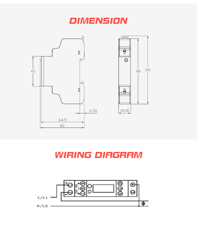 Single Phase Wifi Energy Meter EM115-Mod-WL DC 230V 45A for Energy Monitoring