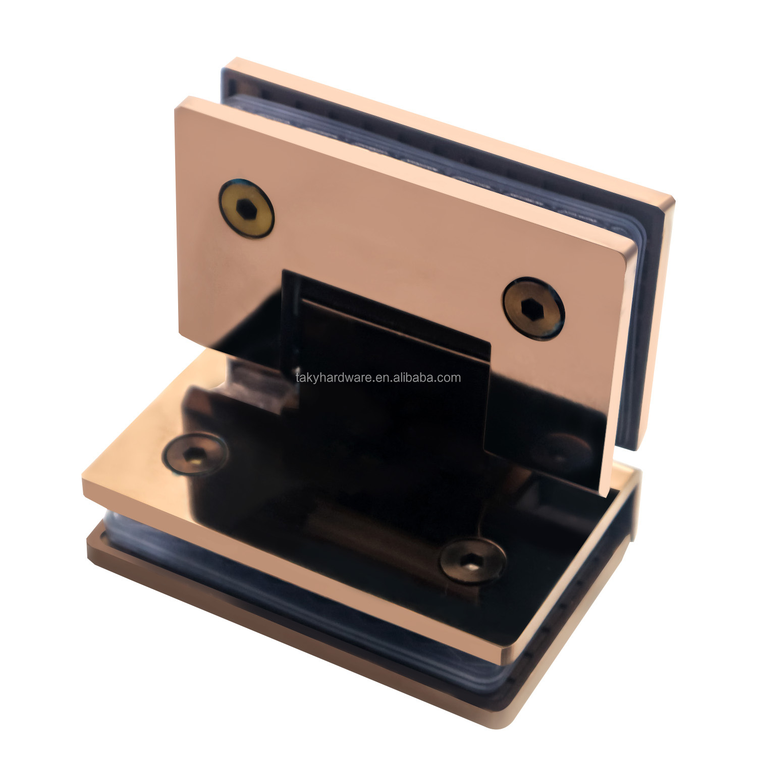 Customizable Stainless Steel 304 Shower Door Hinge in Rose Gold for 45KG Door Weight
