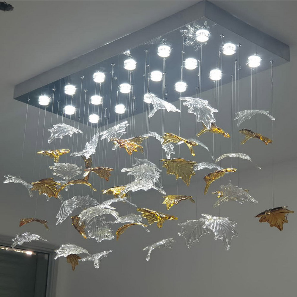 Art Designer Large Hotel Lobby Chandelier Maple Leaves Chandelier(WH-NC-96)