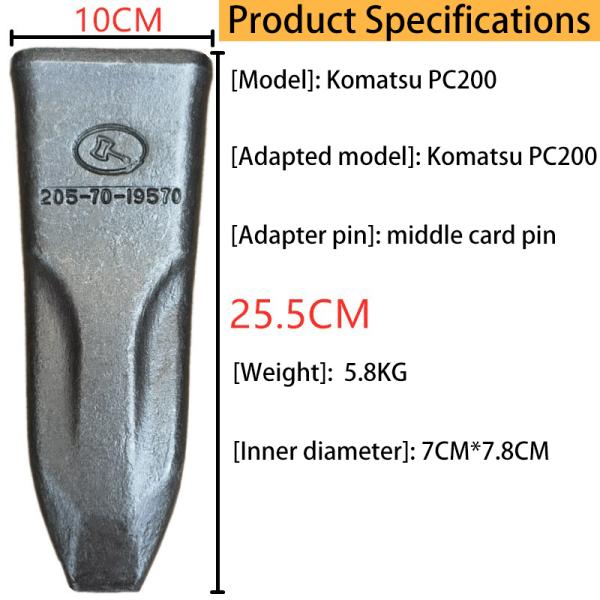 Stiff Forged Iron Excavator Bucket Teeth PC200 2057019570 Adaptor Bucket Tooth