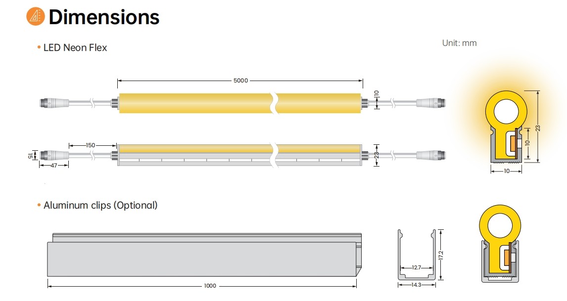 Customizable DC 24V LED Strip Side Bend IP65 / IP67 For Commercial Places Gardens