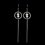 Elegant Cubic Zirconia Drop Earrings Star Shaped Korean Style