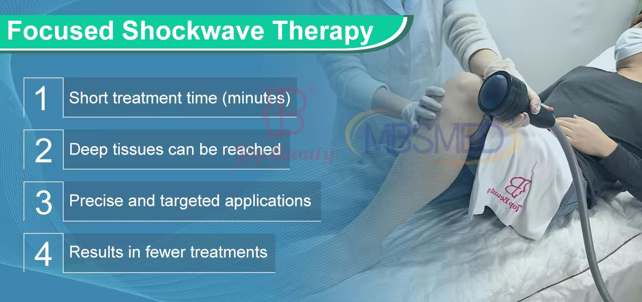 Portable ED Pain Relief Focused Shockwave Therapy Physiotherapy Focused 10bar Shock Wave Machine