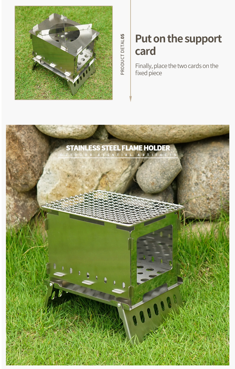 BBQ Foldable Camping Backpacking Stove Barbecue Folding Card Grill BBQ