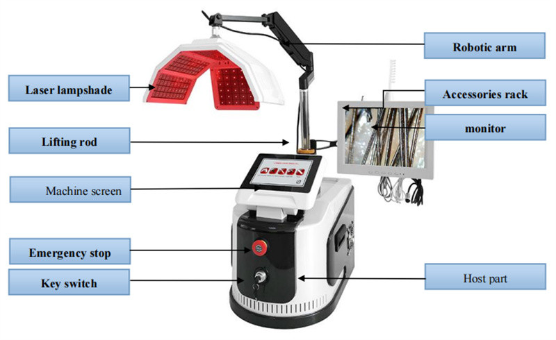 Scalp Care PDT LED Light Therapy Machine , Laser Hair Growth Machine With Analyzer