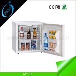 32L glass door hotel minibar, wood door mini bar freezer