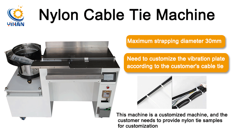 YH-100L Automatic Nylon Cable Tie Tying Packaging Machine and Electric Vibrating Feeder for Bundling