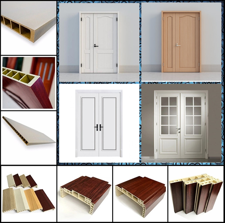 Fire Resistant WPC Exterior Door , Bedroom Double Door 45mm Thickness