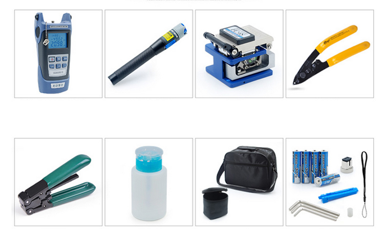 BLIY Fiber Optic FTTH ToolKit  FC-6S Fiber Cleaver Optical Power Meter 5km Visual Fault Locator Wire stripper Fiber FTTH toolkit
