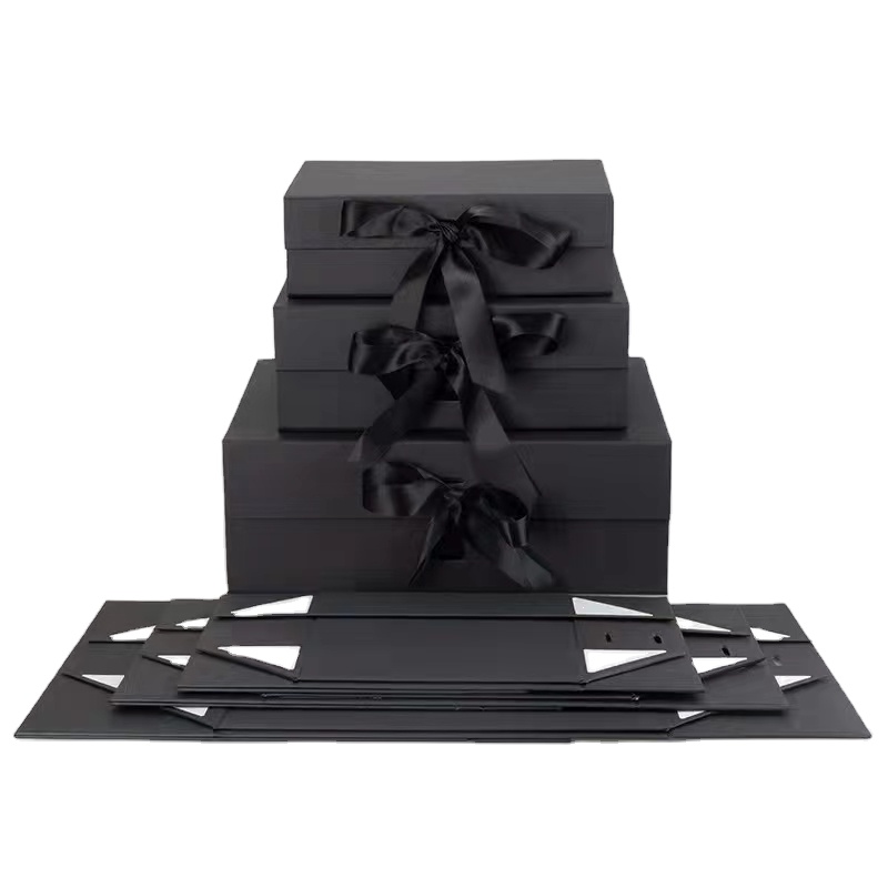 Durable T Shirt Black Rigid Gift Box , Hoody Cardboard Box With Flap Lid