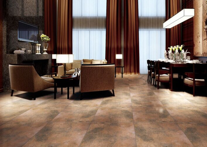 Non Slip Matte Finish Rustic Porcelain Tile 60x60 Cm Size Heat Insulation