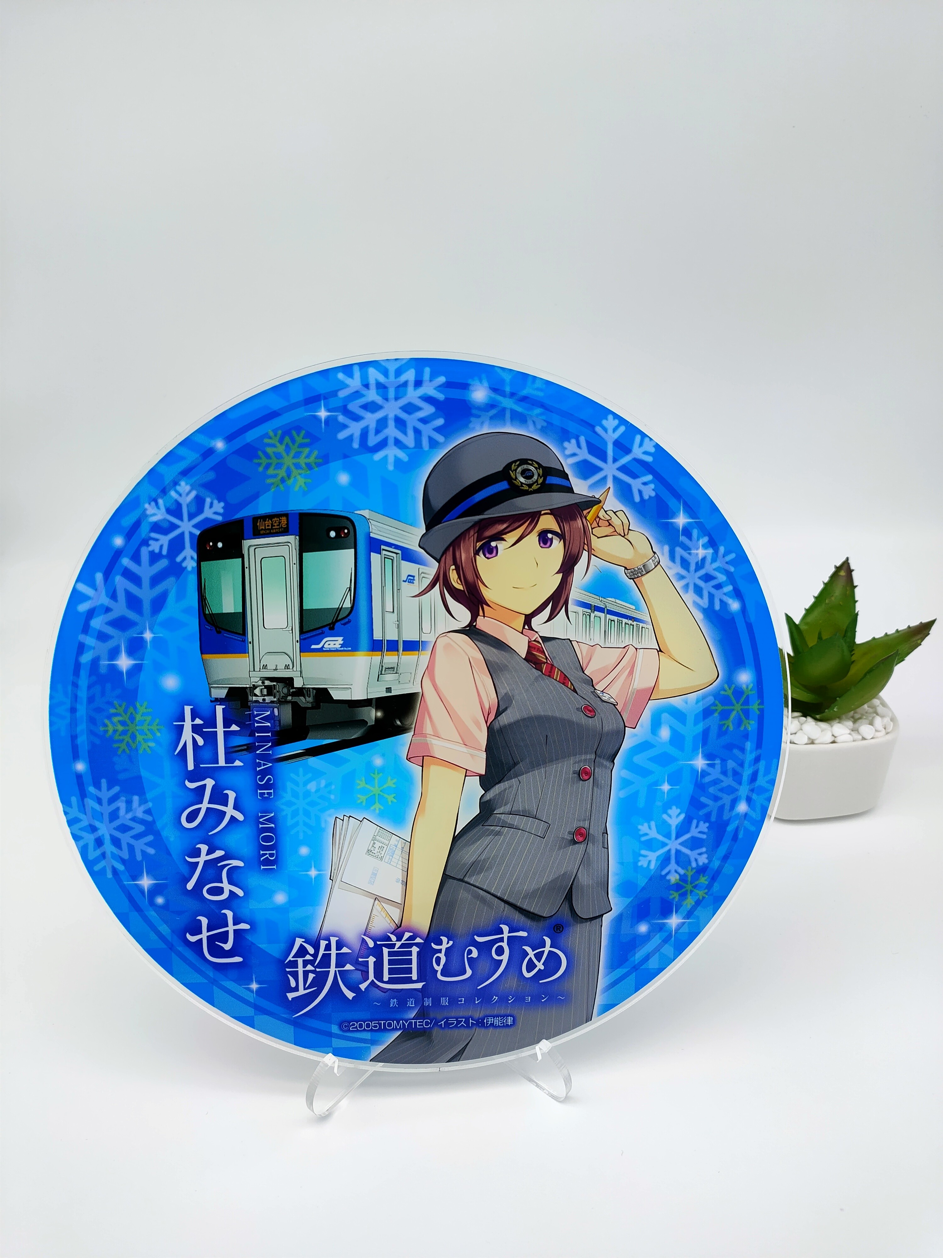 Offset Printing Acrylic Stand Figures Ound Cylinder Pedestal 30cm X 21cm