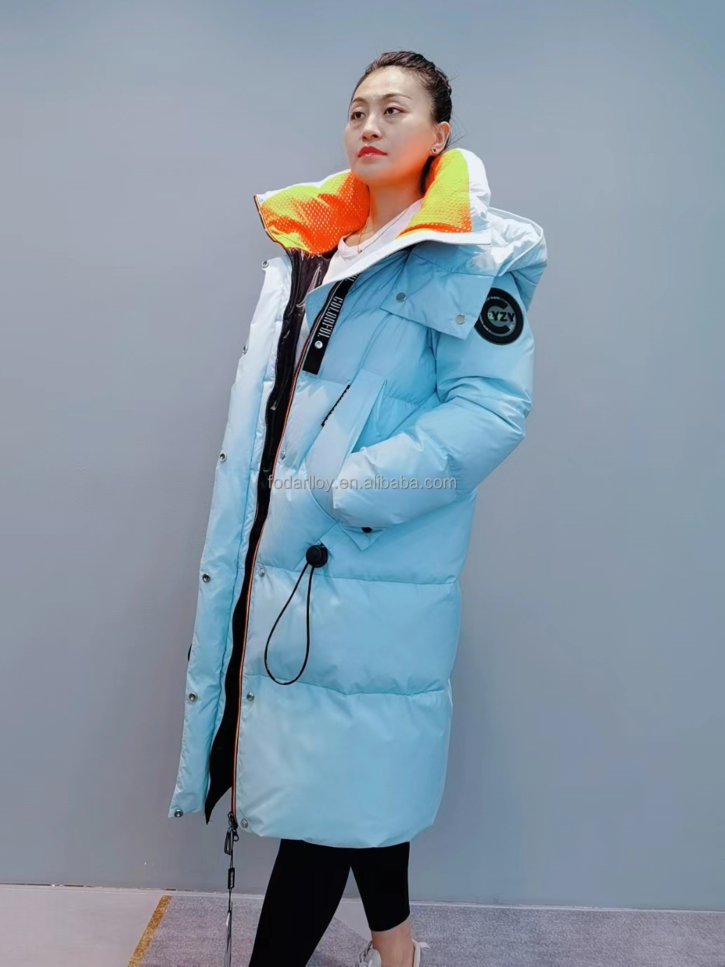 FODARLLOY F22563 Ladies Warm Hooded Cotton-padded Clothes Women Slim Long Winter Jackets Women Coats