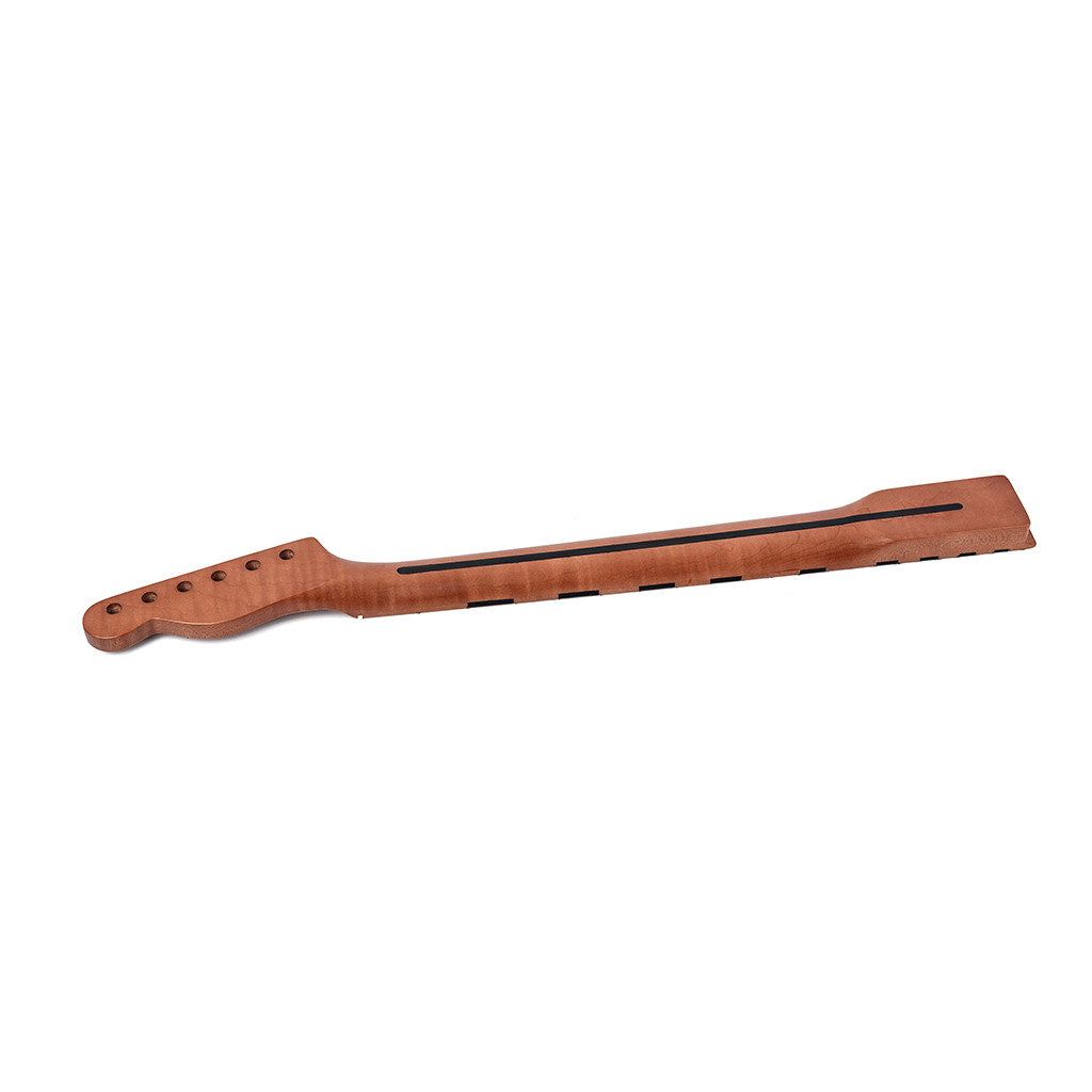 22 Fret Tiger Flame Maple Guitar Neck Replacement TL Electric Guitar Neck Adjustable Truss Rod