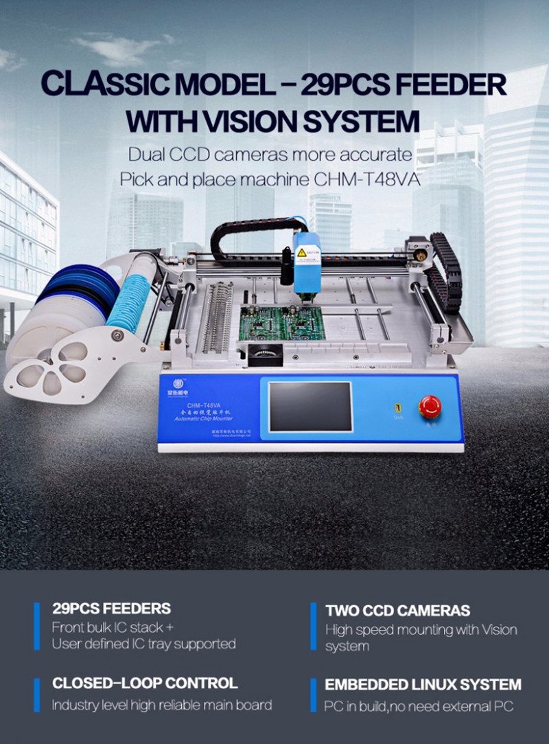 Full Automatic Smt Pick And Place Machine Electronics Production Machinery