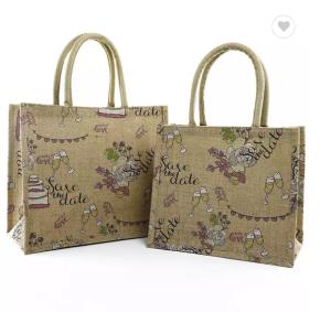 China Waterproof Eco Reusable Jute Ladies Handbags Custom Pattern wholesale