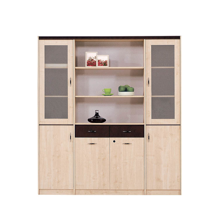 Tall Glass Wooden Lockable Filing Cabinet Modern Scratch Resistant
