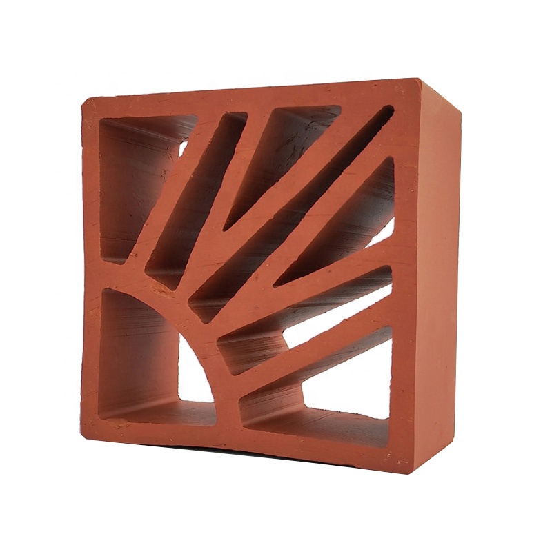 Terracotta Wall Breeze Blocks Heat Insulation 800 Centigrade Red Brick School Building Decoration Material