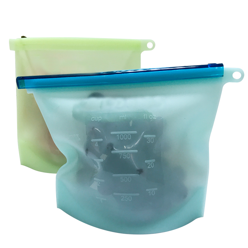 2018 1000ML/1500ML Silicone Reusable Fresh Sealing Vacuum Food Safe Storage Frozen Fridge Food Preservation