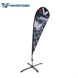 China Feather Advertising Sail Signs , Teardrop Advertising Banners Robust Pole Weather Resistant wholesale