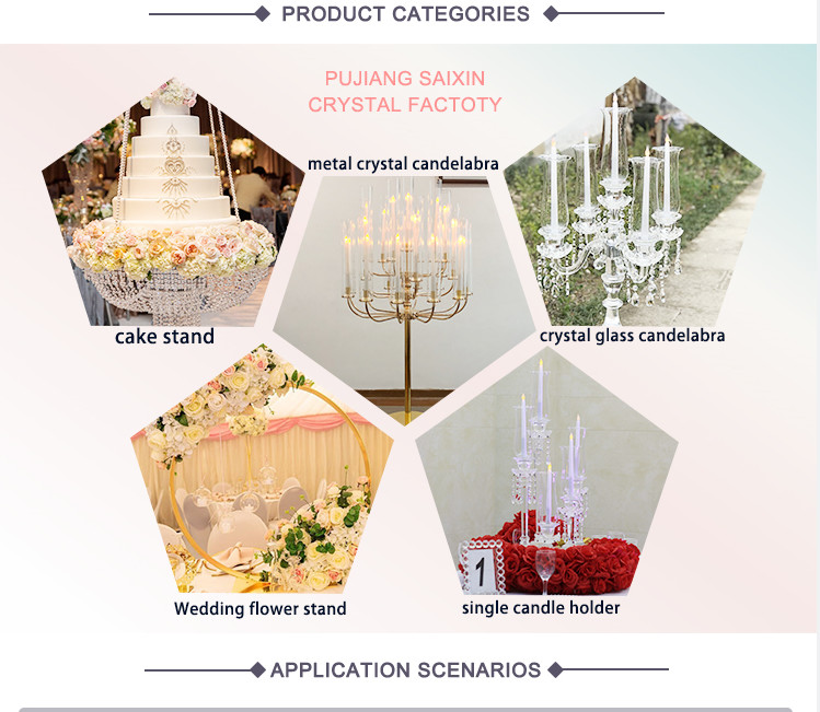 Event Decoration 11 Arms Crystal Candelabra With Glass Shade For Wedding Centerpieces