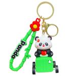 Silicone Keychain Pendants For Purse , Cute Panda Keychain Charms