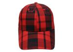 FUN 6 Panel Baseball Hat , Red Black Grid Tennis Baseball Caps Street Style