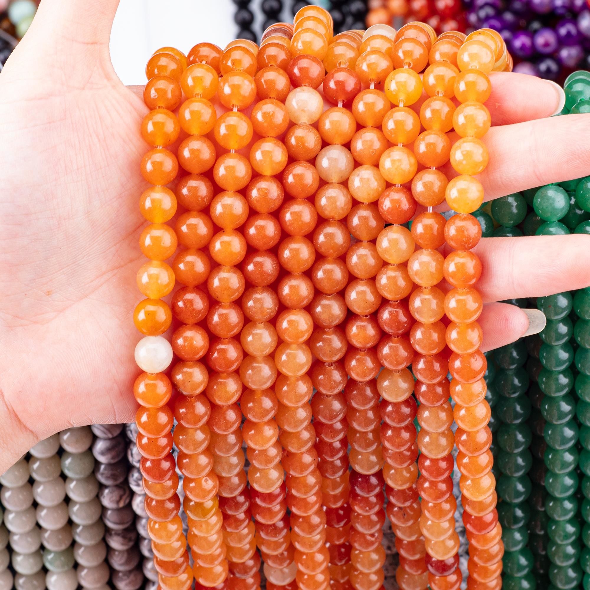 Natural Red Aventurine Healing Semi Precious Crystal Beads For Jewelry Making