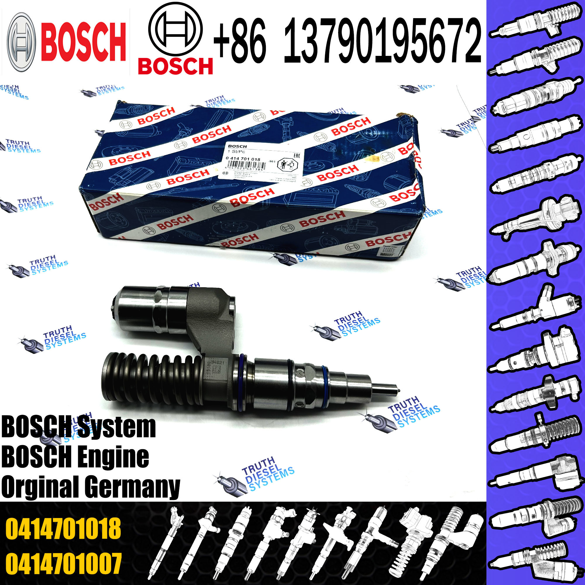 Common Rail Fuel Injector 0414701080 0414701020 0414701028 For Diesel Engine