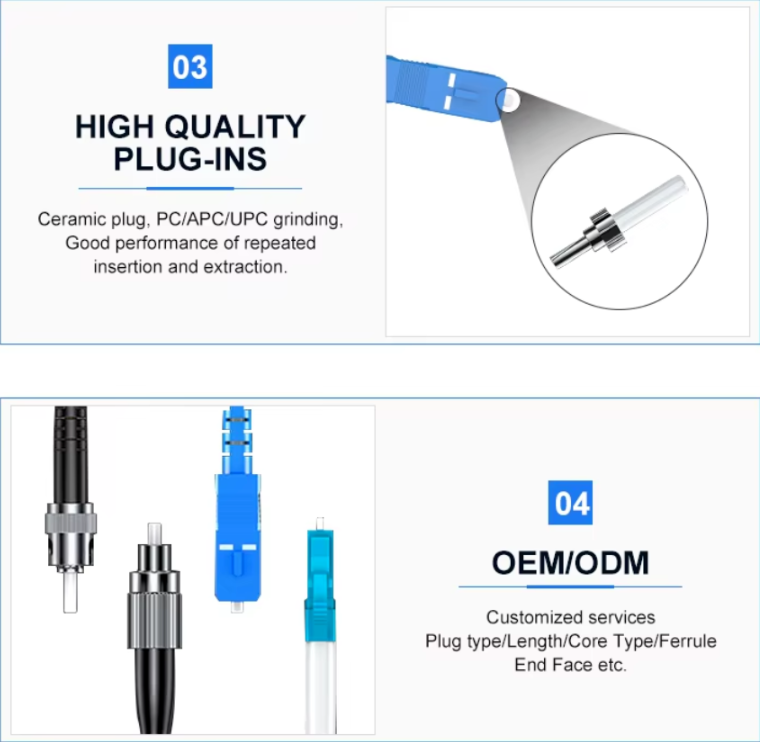 30M 50M 100M 150M 200M FTTH DROP CABLE PATCH CORD FIBER OPTIC 1 CORE SM G657A1 PRE CONNECTORIZED