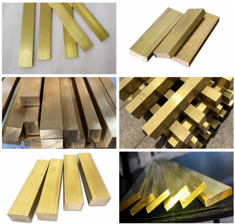 Golden Fade Resistant Square Brass Flat Bars SGS Certification